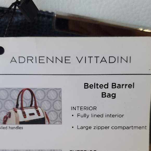 Adrienne Vittadini Black and Cream AND RED  Belted Barrel  NWT - Picture 6 of 12